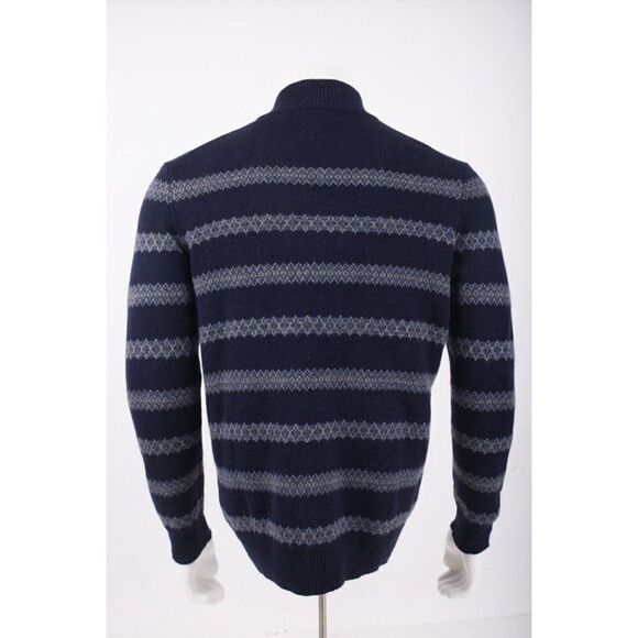 Vineyard Vines Mens Fair Isle Quarter Zip Sweater Pullover Size S Navy Blue NWT - Picture 5 of 6